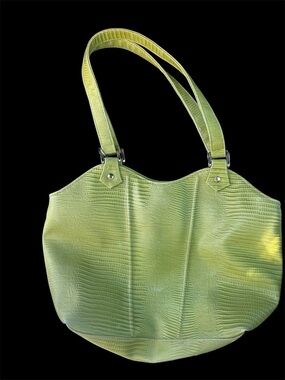 St. John's Bay Lime Green Textured Shoulder Bag